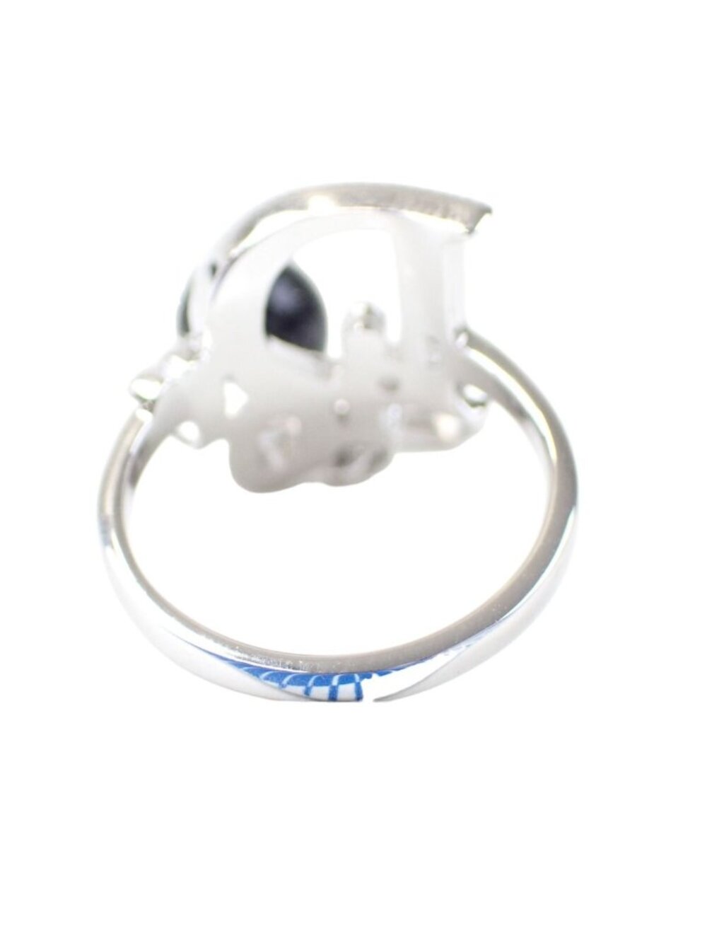 Dior Rhinestone Ribbon Motif Ring Silver - Picture 3 of 7